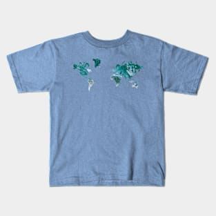 Watercolored World Map Kids T-Shirt